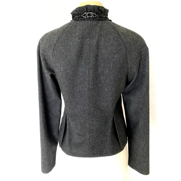 NWOT Magaschoni Collection Embellished Wool Blend Blazer Jacket Charcoal… - Picture 4 of 6